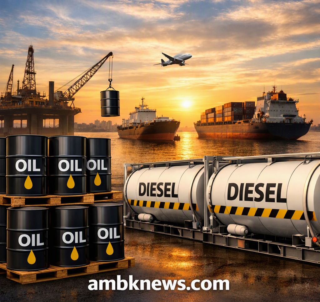Trump at the White House addressing diesel export policy and global energy supply.