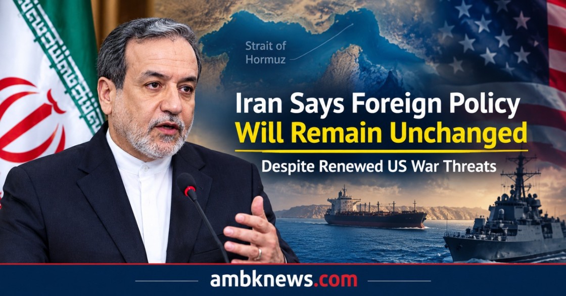 Iranian Foreign Minister Abbas Araghchi speaking about Iran's foreign policy amid renewed US war threats