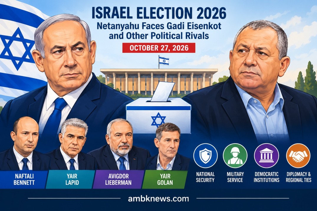 Israel election 2026 featuring Benjamin Netanyahu, Gadi Eisenkot and the Knesset